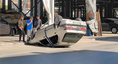 Tokat'ta kazada otomobil ters döndü: 3 yaralı