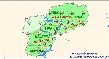 Tunceli için kuvvetli yağış uyarısı