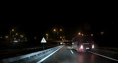 Yalova-Bursa kara yolunda faciadan dönülen anlar kamerada