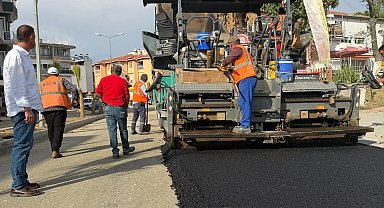 Yenipazar'da Büyük Menderes Caddesi'ne sıcak asfalt serimi başladı