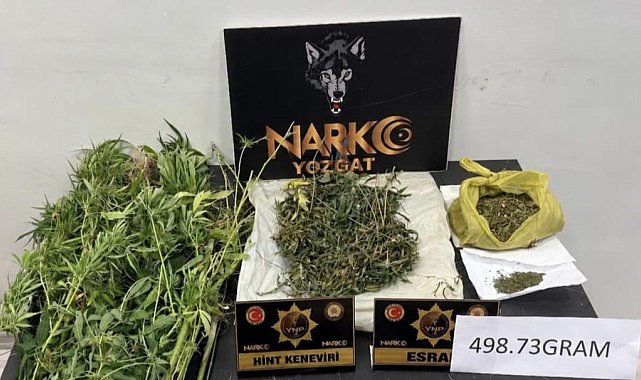 Yozgat'ta düzenlenen operasyonda 498 gram esrar ele geçirildi